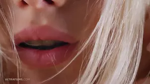 Young Russian model Emma White poses in stunning lace underwear for solo shoots