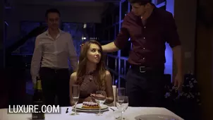 A married couple are having sensual sex with a stunning idol Elle Rose