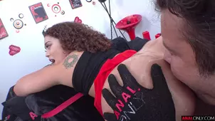 Juicy anal sex in doggy style with cute Willow from the back