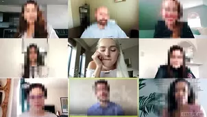 AZoom lesson for a gorgeous girl with long hair and her partner