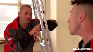 The boss cheers employees with passionate fuck in office mouth full of cum