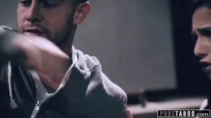 A hot American girl was fucked by many blacks in her big ass