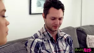 A beautiful step sister gets a messy face from her horny step brother