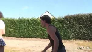 The sexy girl with big boobs gets anal and double holes filled