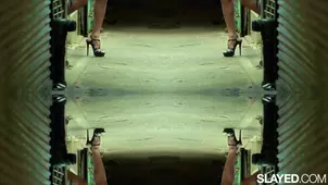 Sexy Cheyenne's strip dance in a black outfit