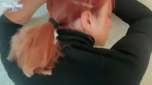 Blondie is about to be torn apart by a group of men in a daring scenario