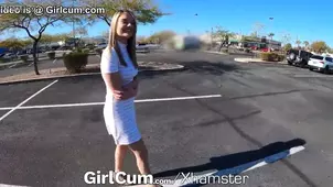 Cock smashing Lexie Fox's nipples and cumming on her hair in POV