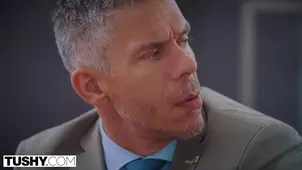 A young beautiful girl with big tits came to visit her colleague at work