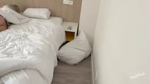 The responsible stepbrother tries to resist the charms of his blonde sister but it's no use