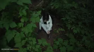 Mature and young couples are meeting each other by chance in the woods