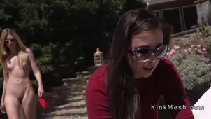 Cheerleader Alexa Grace spreads her piercing slit while filming a movie