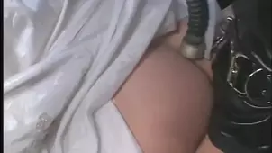 A guy fucked his fool wife in the ass while she was blindfolded