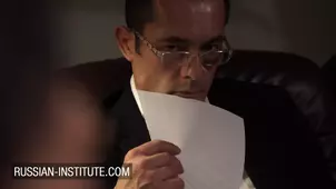 Anissa Kate greeted two guys who gently used her boobs for fun