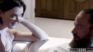 A beautiful woman Anny Aurora seduces her stepson in a steamy scene