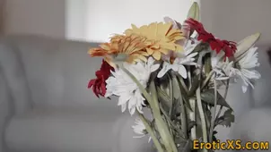 A sexy blondie with big mouth hammered by a massive cock