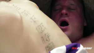 Alec Knight made a mess on girl's ass in sandy setting