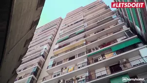 The guy fucked his girlfriend in the college dormitory bedroom