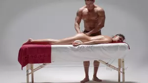 An experienced masseur fucked a naked young girl