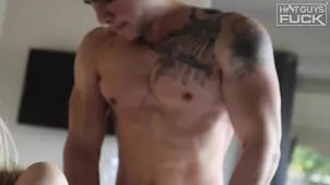 The girl was fucked by her young guy in the bedroom