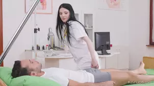 A lovely nurse Mia Evans is getting fucked by a hard dick in this hot scene