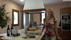 A hot girl has sex in the pool with a man