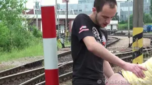 Bunch of wet pussies gets smashed on the train tracks