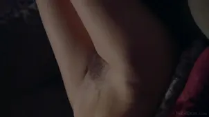 Finger game with a hairy girl Emily J