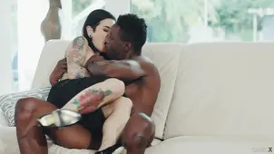 Hot interracial action of Joanna Angel and her husband showcasing her wild side