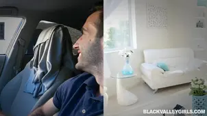 Black girls wearing black minidresses have secret fun with their friend's dads