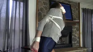 Fetish sex with a young woman in nylon and an adult in the office