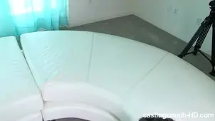 A beautiful woman Corrine fulfills a young man's fantasies on camera with passion